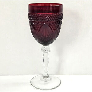 Cristal D'Arques Durand Ruby Red Water Wine Glass Goblet Replacement Classic 8"